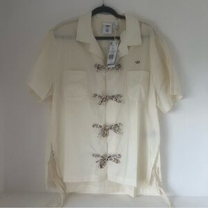 (L) Adidas X Clot Edison Chen Bowl Shirt Cream Limited Edition Unisex JP1599 NWT